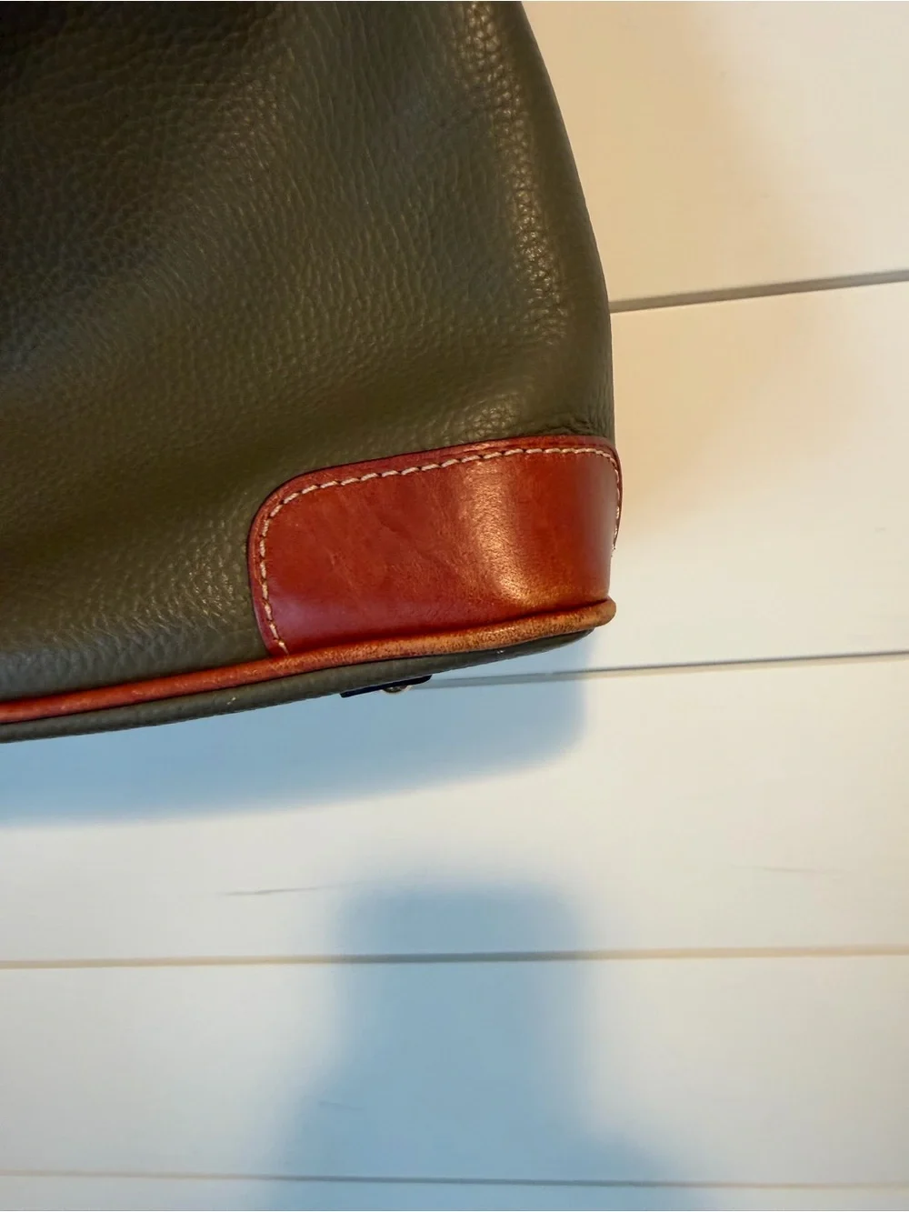Dooney & Bourke Olive Green and Brown Leather Hobo